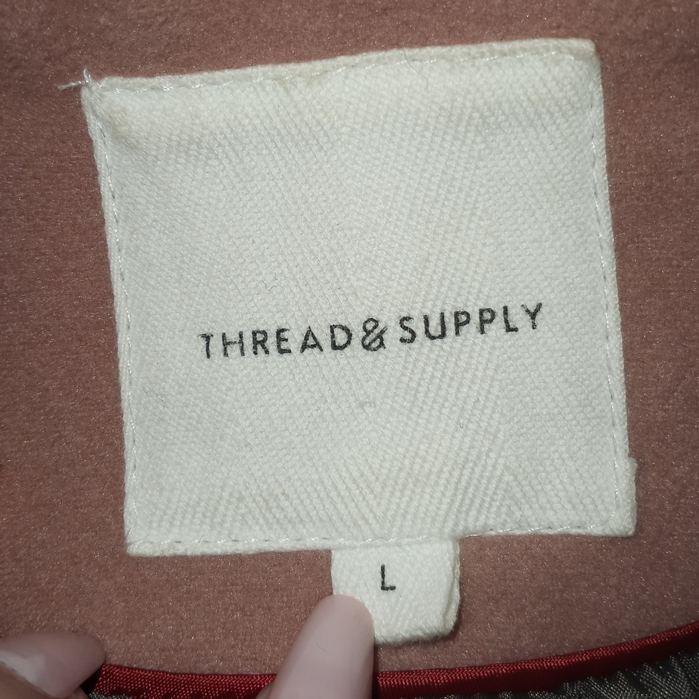 Thread & Supply Double-Breasted Blush Pink Pea Coat Sz.L EUC - Picture 5 of 7